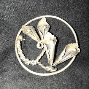 Vintage Late 40s/Early 50s Wrought Sterling Brooch